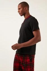 Buratti Pyjama Regular Fit (2 tlg) Dunkelrot/Schwarz/Rot