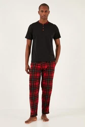 Buratti Pyjama Regular Fit (2 tlg) Dunkelrot/Schwarz/Rot