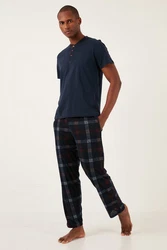Buratti Pyjama Regular Fit (2 tlg) Dunkelblau/Lila/Rot/Hellblau/Blau/Gelb/Braun