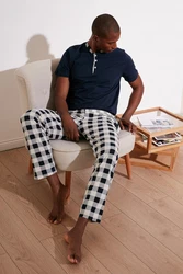 Buratti Pyjama Regular Fit (2 tlg) Dunkelblau/Hellblau/Blau/Lila/Schwarz