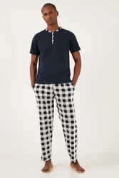 Buratti Pyjama Regular Fit (2 tlg) Dunkelblau/Hellblau/Blau/Lila/Schwarz