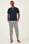 Buratti Pyjama Regular Fit (2 tlg) Dunkelblau/Hellblau/Blau/Lila/Schwarz