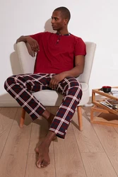Buratti Pyjama Regular Fit (2 tlg) Dunkelrot/Bordeaux/Rot
