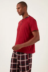 Buratti Pyjama Regular Fit (2 tlg) Dunkelrot/Bordeaux/Rot