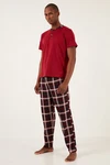 Buratti Pyjama Regular Fit (2 tlg) Dunkelrot/Bordeaux/Rot
