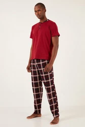Buratti Pyjama Regular Fit (2 tlg) Dunkelrot/Bordeaux/Rot