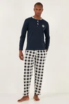 Buratti Pyjama Regular Fit (2 tlg) Dunkelblau/Hellblau/Blau/Lila