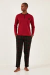 Buratti Pyjama Regular Fit (2 tlg) Dunkelrot/Rot/Rosa