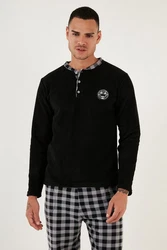 Buratti Pyjama Regular Fit (2 tlg) Schwarz/Hellblau