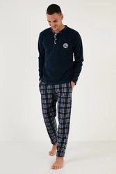 Buratti Pyjama Regular Fit (2 tlg) Dunkelblau/Blau/Hellblau
