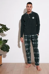 Buratti Pyjama Regular Fit (2 tlg) Dunkelgrün/Grün/Schwarz
