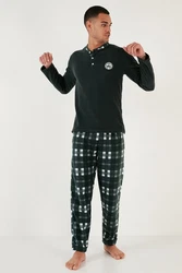 Buratti Pyjama Regular Fit (2 tlg) Dunkelgrün/Grün/Schwarz