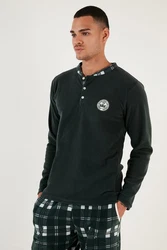 Buratti Pyjama Regular Fit (2 tlg) Dunkelgrün/Grün/Schwarz