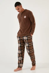 Buratti Pyjama Regular Fit (2 tlg) Dunkelrot/Rot/Dunkelbraun/Khaki/Braun