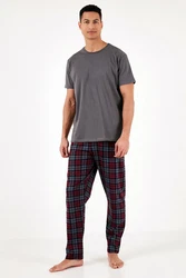 Buratti Schlafanzug Regular Fit Dunkelrot/Rot/Bordeaux