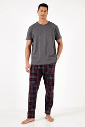 Buratti Schlafanzug Regular Fit Dunkelrot/Rot/Bordeaux