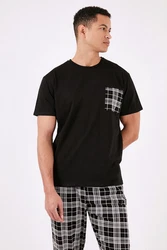 Buratti Pyjama Regular Fit Schwarz/Grau