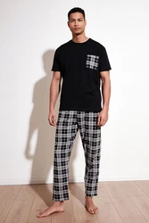 Buratti Pyjama Regular Fit Schwarz/Grau