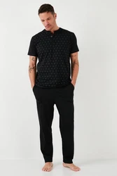 Buratti Schlafanzug Regular Fit Schwarz/Rot