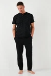 Buratti Schlafanzug Regular Fit Schwarz/Rot