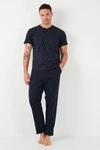 Buratti Schlafanzug Regular Fit Dunkelblau/Hellblau