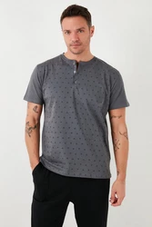 Buratti Schlafanzug Regular Fit Dunkelgrau/Grau/Hellgrau/Rot