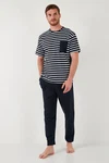 Buratti Pyjama Regular Fit (2 tlg) Dunkelblau/Hellblau/Rot
