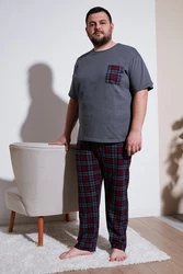 Buratti Pyjama (2 tlg) Dunkelrot/Bordeaux/Grau/Grün/Rot