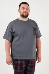 Buratti Pyjama (2 tlg) Dunkelrot/Bordeaux/Grau/Grün/Rot