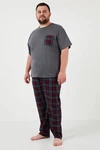 Buratti Pyjama (2 tlg) Dunkelrot/Bordeaux/Grau/Grün/Rot