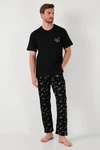 Buratti Pyjama Regular Fit (2 tlg) Schwarz/Grün/Lila/Grau