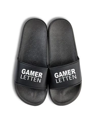 Youth Designz Herren Damen Badelatschen Gamer Letten Gelb/Schwarz/Braun/Dunkelgrün/Silber