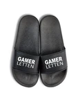 Youth Designz Herren Damen Badelatschen Gamer Letten Gelb/Schwarz/Braun/Dunkelgrün/Silber