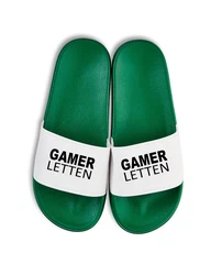Youth Designz Herren Damen Badelatschen Gamer Letten Dunkelgrün/Grün