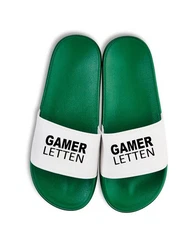 Youth Designz Herren Damen Badelatschen Gamer Letten Dunkelgrün/Grün