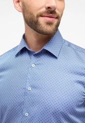 Eterna Kurzarmhemd SLIM FIT NON IRON Blau/Hellblau/Grau
