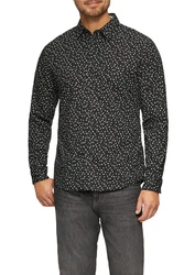 s.Oliver Hemd Langarm mit All-Over Muster Schwarz/Rosa/Grau/Rot/Grün/Lila/Braun