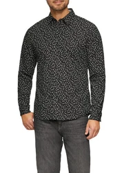 s.Oliver Hemd Langarm mit All-Over Muster Schwarz/Rosa/Grau/Rot/Grün/Lila/Braun