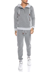 RedBridge Hoodie mit hohem Kragen und Reißverschlusstaschen Grau/Hellgrau