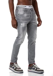 RedBridge Slim-fit-Jeans Hose Straight Leg Denim Pants Grau
