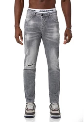 RedBridge Slim-fit-Jeans Hose Straight Leg Denim Pants Grau
