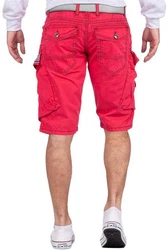 Cipo & Baxx Jeansshorts Kurze Hose BA-CK243 Cargo Style Rot (BA-CK243)