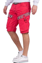 Cipo & Baxx Jeansshorts Kurze Hose BA-CK243 Cargo Style Rot (BA-CK243)