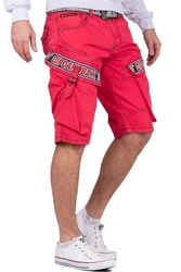 Cipo & Baxx Jeansshorts Kurze Hose BA-CK243 Cargo Style Rot (BA-CK243)