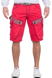 Jeansshorts Kurze Hose BA-CK243 Rot W29 Cargo Style mit Seitentaschen