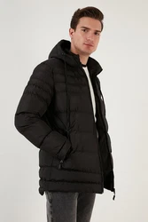 Buratti Winterjacke Slim Fit Schwarz/Dunkelbraun