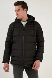 Buratti Winterjacke Slim Fit Schwarz/Dunkelbraun