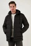 Buratti Winterjacke Slim Fit Schwarz/Dunkelbraun