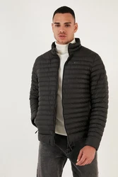 Buratti Kurzjacke Slim Fit Schwarz/Dunkelrot/Dunkelgrau