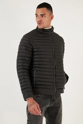 Buratti Kurzjacke Slim Fit Schwarz/Dunkelrot/Dunkelgrau